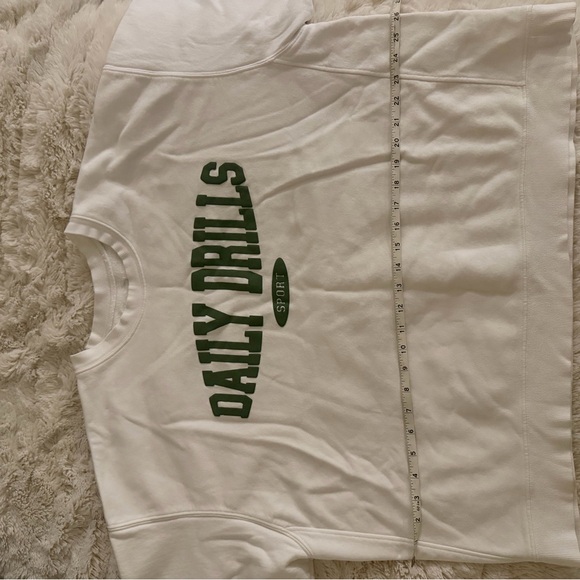 Daily Drills Oversized Sport Crew - Raw White with DD Green - Picture 6 of 8